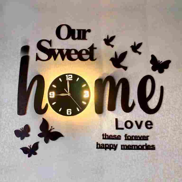 3D Wooden Wall Clock Quartz Watch for home Decoration | C36