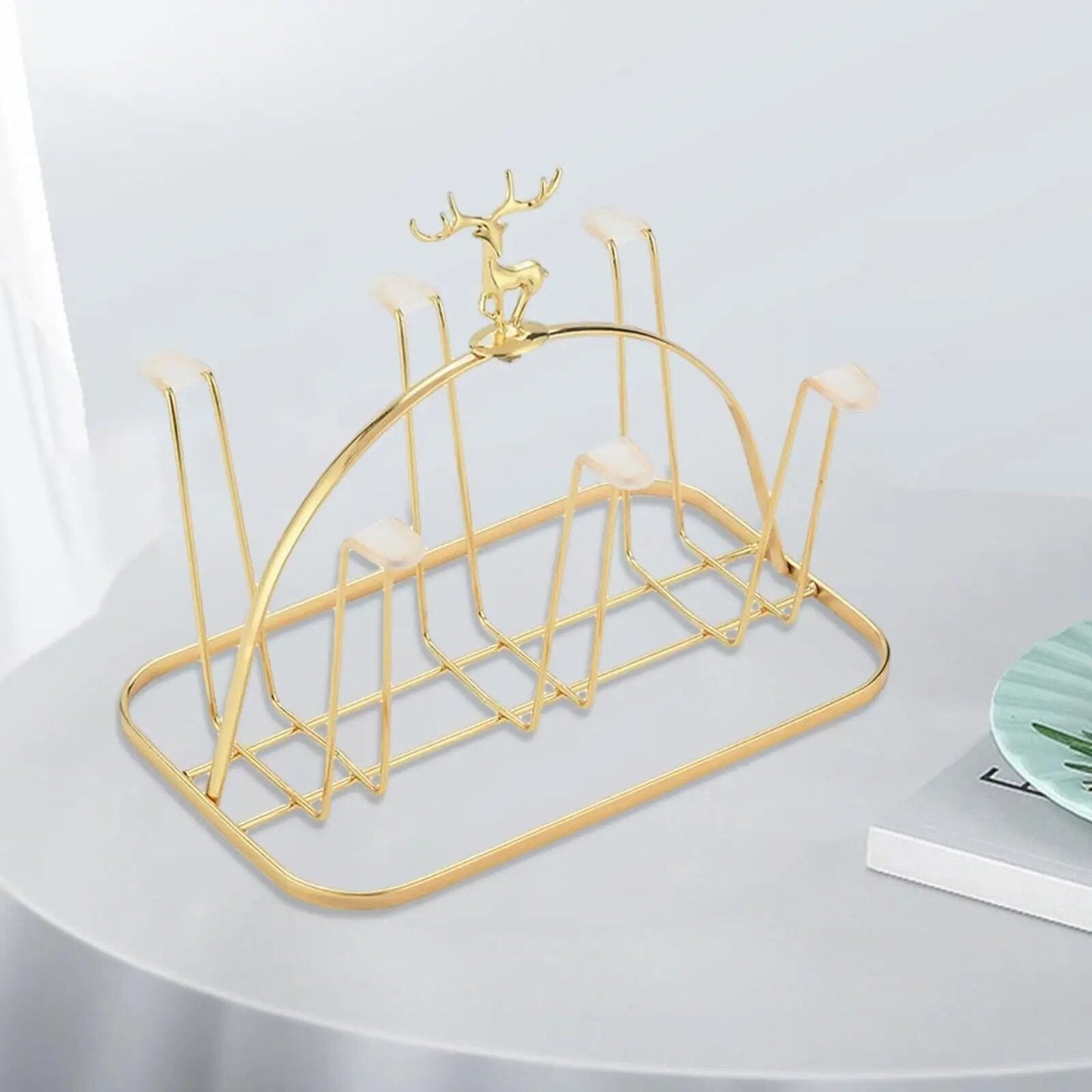 Mug Holder Stand 6 Cup Hooks Iron Glass Dinner Homedecoro