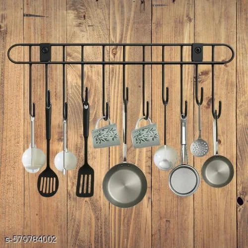 Kitchen Utensil Rack – 12 Hook Wall-Mounted Organizer