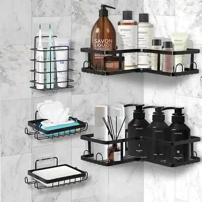 Multipurpose Wall Storage Racks – Shower & Bathroom Organizer