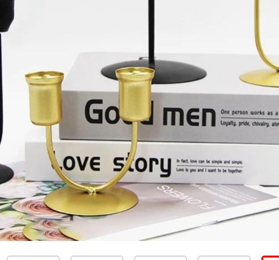 1pc Metal Candle Holder 2 Arm D4DECORATOR