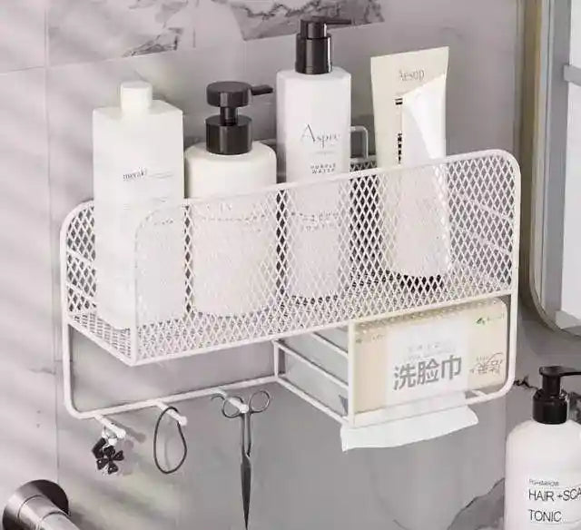 Wall-Mounted Metal Spice Rack with Paper Towel Holder