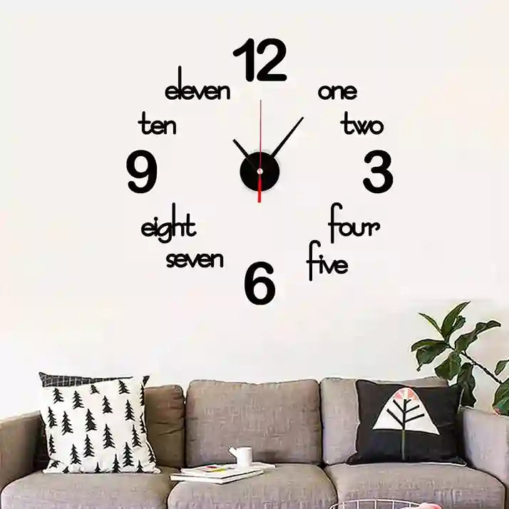 Stylish Wooden Wall Clock – Numbers in Words | C23