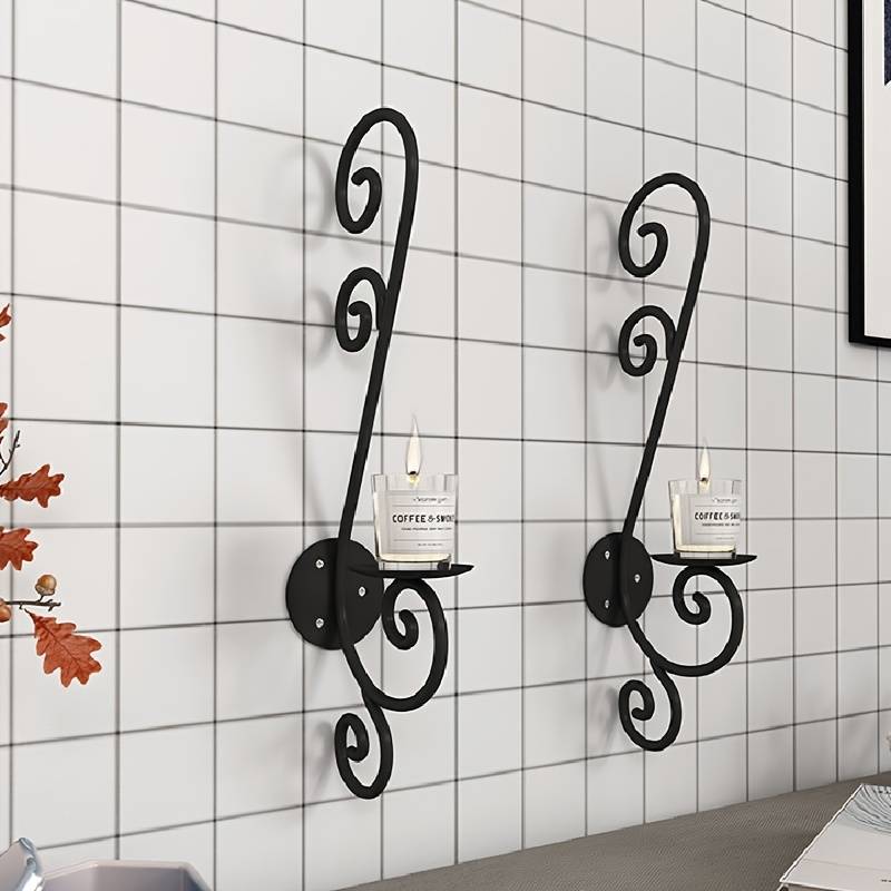 1pc European Style Metal Iron Wall Hanging Cand holder lestick Candle Light Cup Holder D4DECORATOR