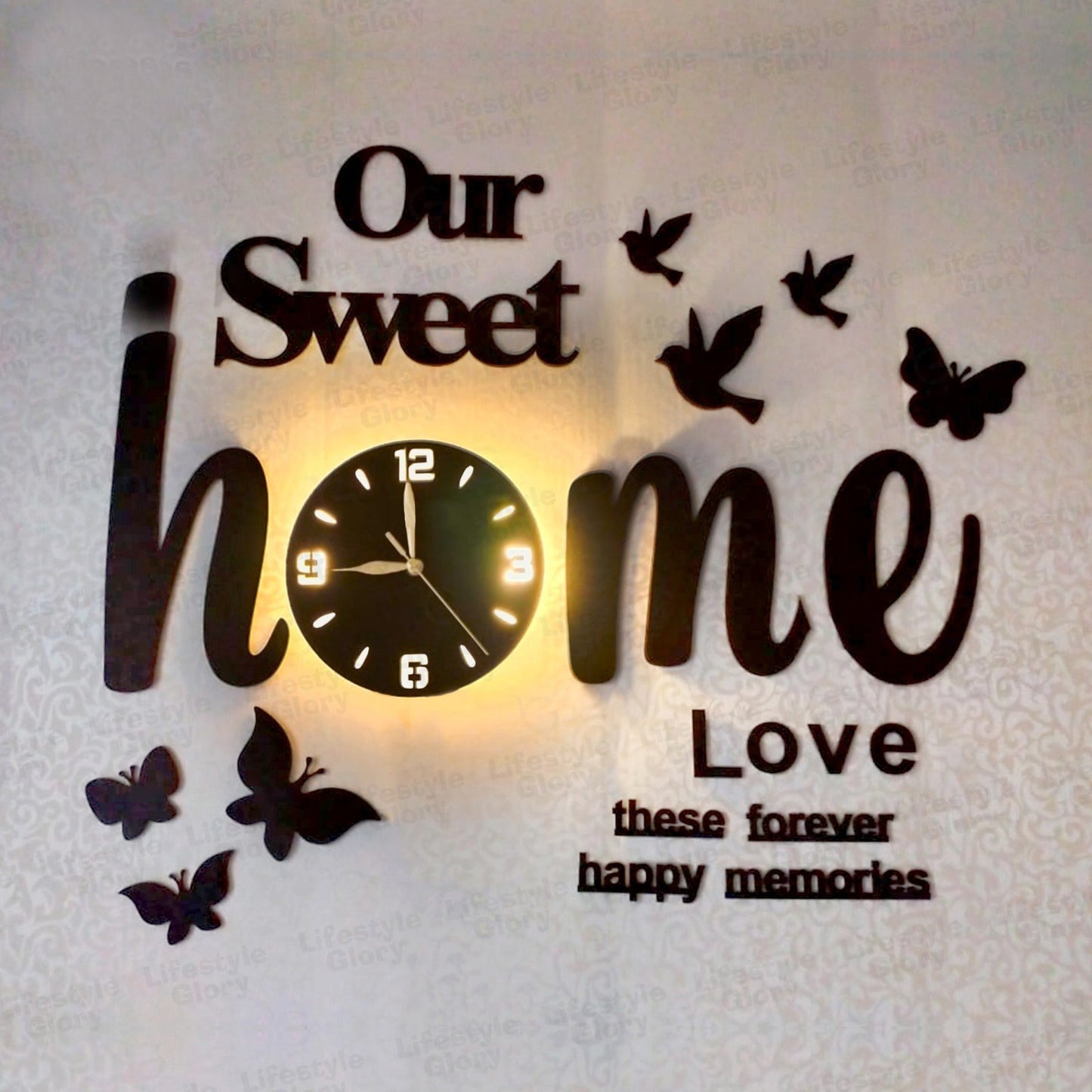 3D Wooden Wall Clock Quartz Watch for home Decoration | C36