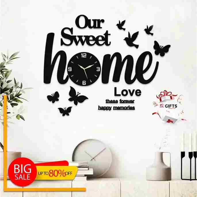 3D Wooden Wall Clock Quartz Watch for home Decoration | C36