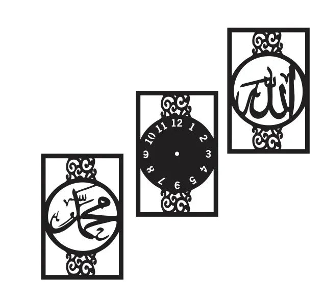 3D Wooden Wall Clock – AM Frame Shape DIY Design Gifts Creator