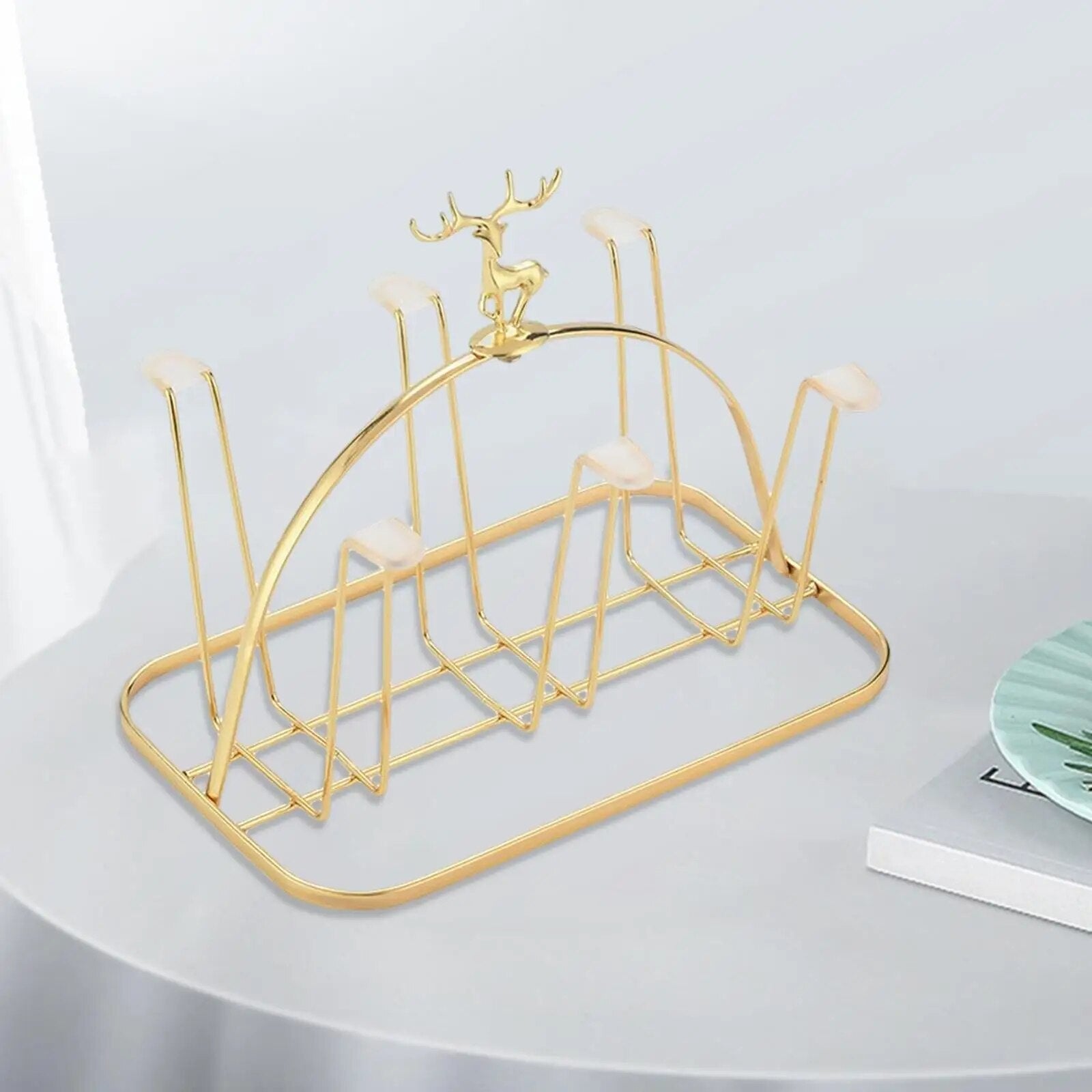 Mug Holder Stand 6 Cup Hooks Iron Glass Dinner Homedecoro