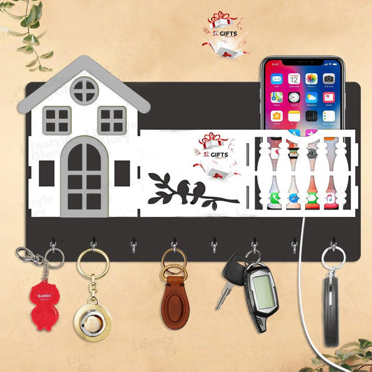 3D Home Design Wooden Key Holder | Wall Key holder | KH03 Gifts Creator