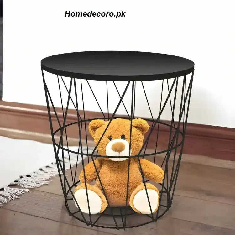  Bedside Table with Storage Basket