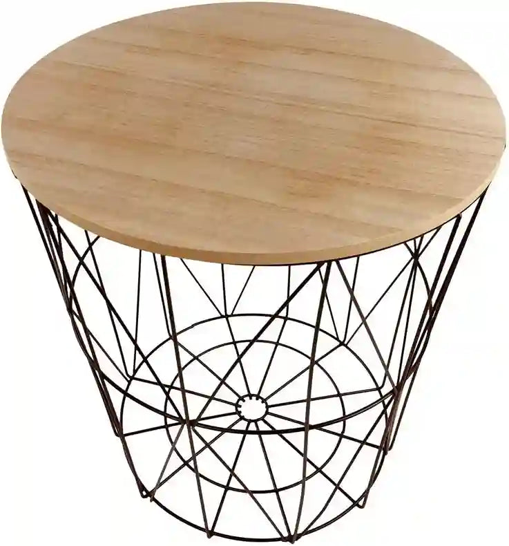  Bedside Table with Storage Basket