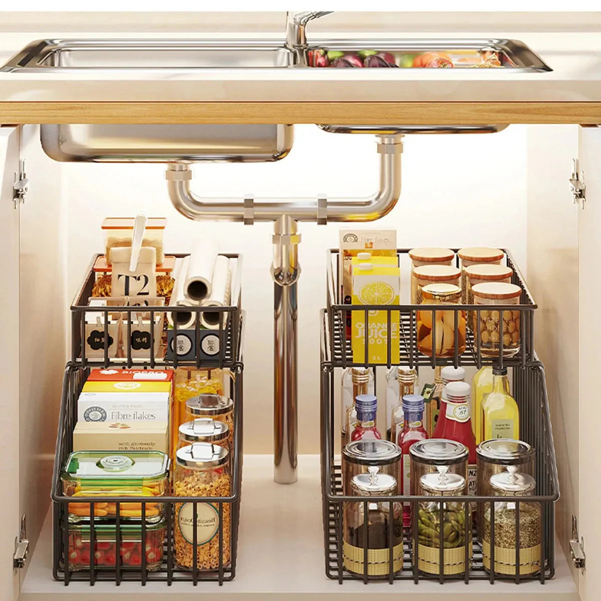 Multipurpose Storage Rack – Iron Bathroom & Kitchen Organizer Shelf Homedecoro