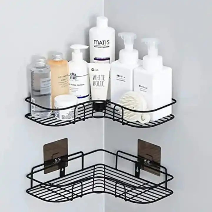 Metal Wall-Mounted Corner Shelf for Bathroom & Kitchen