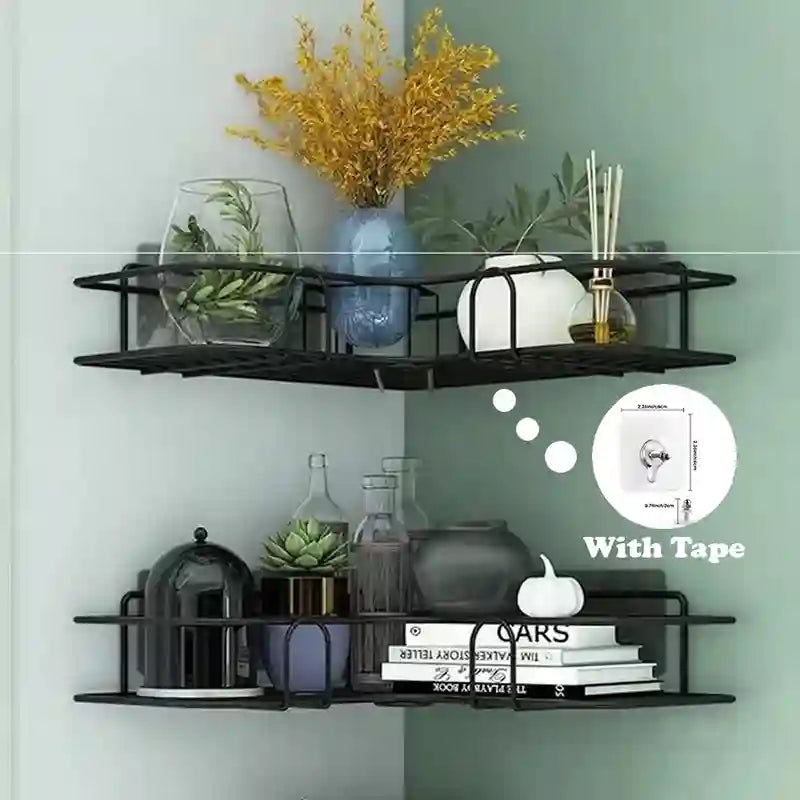 Metal Wall-Mounted Corner Shelf for Bathroom & Kitchen