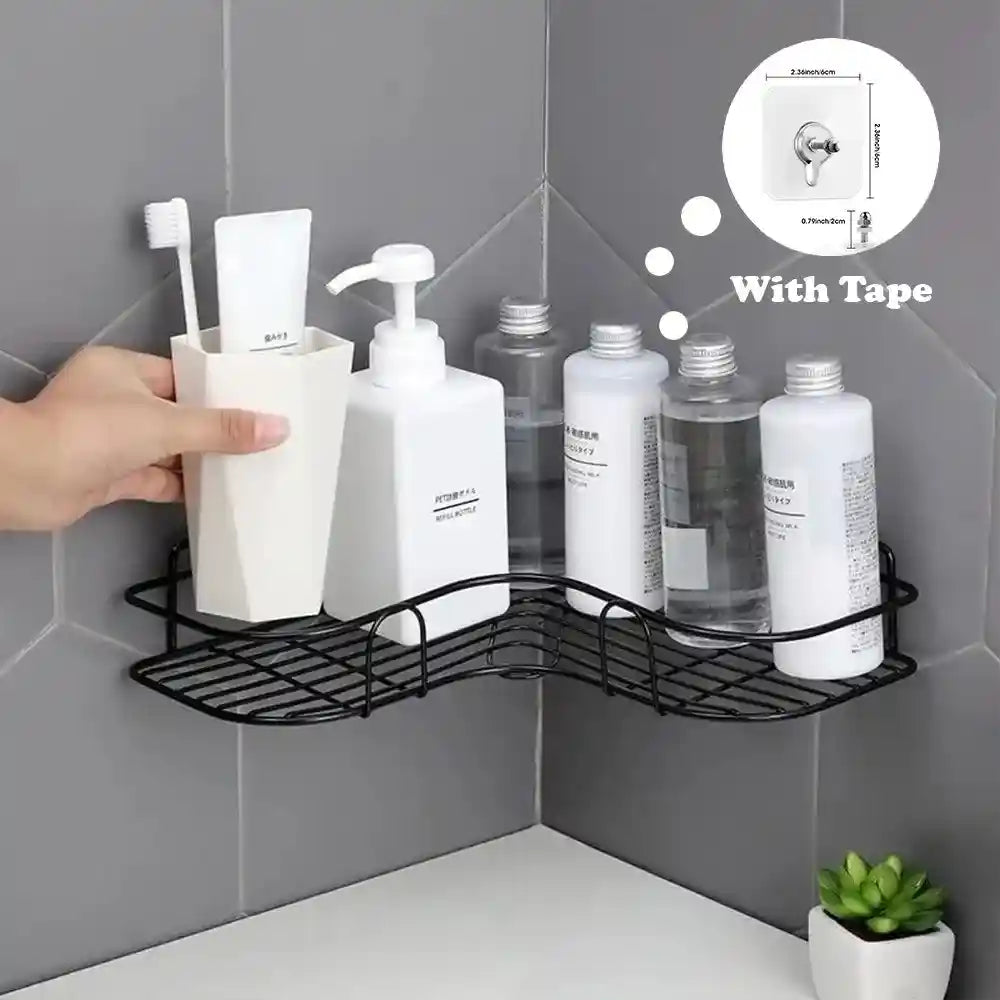Metal Wall-Mounted Corner Shelf for Bathroom & Kitchen