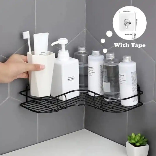 Metal Wall-Mounted Corner Shelf for Bathroom & Kitchen