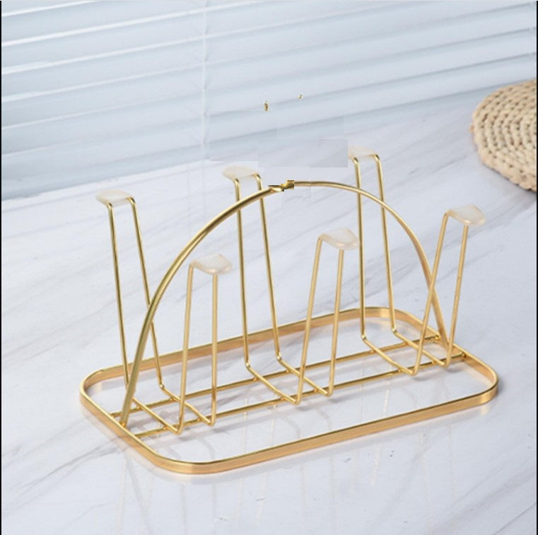 Mug Holder Stand 6 Cup Hooks Iron Glass Dinner Homedecoro