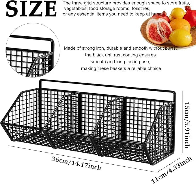 Multi-Purpose Wall-Mounted Metal Spice Basket Homedecoro