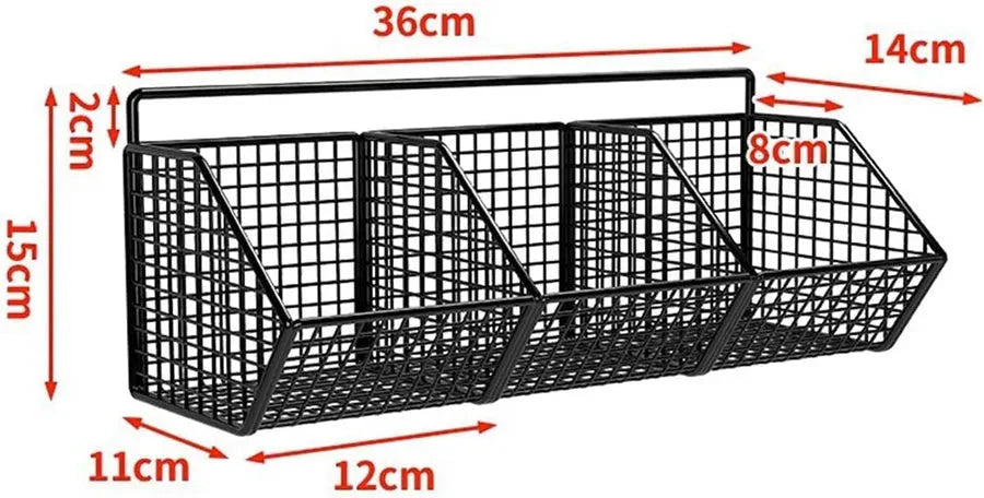 Multi-Purpose Wall-Mounted Metal Spice Basket Homedecoro