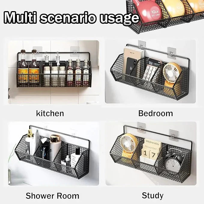 Multi-Purpose Wall-Mounted Metal Spice Basket Homedecoro