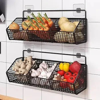 Multi-Purpose Wall-Mounted Metal Spice Basket Homedecoro
