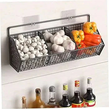 Multi-Purpose Wall-Mounted Metal Spice Basket Homedecoro