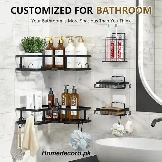 Multipurpose Wall Storage Racks – Shower & Bathroom Organizer