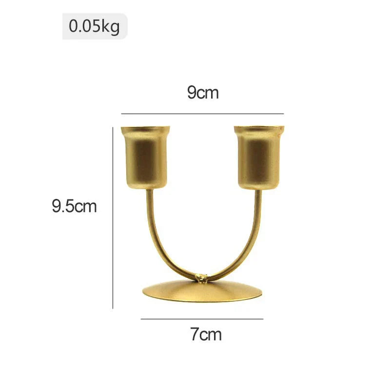 Metal Candle Holder 2 Arm Homedecoro