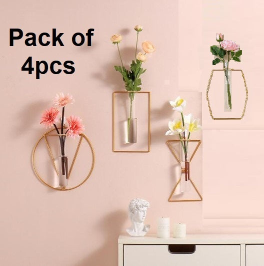 4pcs Wall-mounted Glass Vase Home Decor Wall Decoration D4DECORATOR