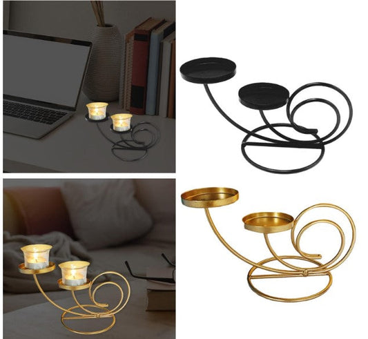 2Arms Candlestick Holder Candle Stand Candelabra for Wedding Home Desk Decor D4DECORATOR