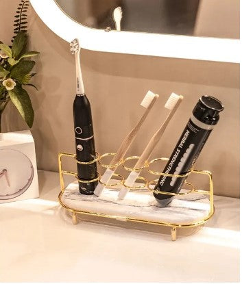 Electric toothbrush holder light luxury golden bathroom shelf Washing table diatom mud absorbent pad toilet storage rack D4DECORATOR