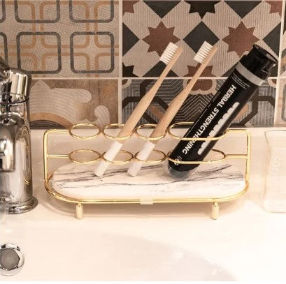 Electric toothbrush holder light luxury golden bathroom shelf Washing table diatom mud absorbent pad toilet storage rack D4DECORATOR