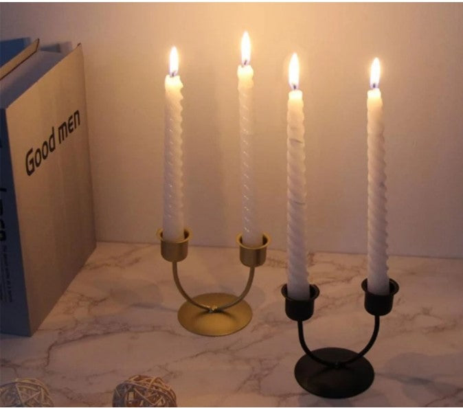 1pc Metal Candle Holder 2 Arm D4DECORATOR