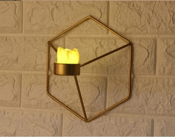 Metal Hexagonal Candle Holder Home & Office Decor Homedecoro