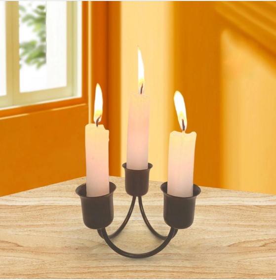 Candle Holder 3 Arm Metal Candlestick Holder for Table Centerpieces Homedecoro