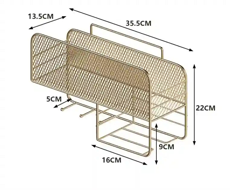Wall-Mounted Metal Spice Rack with Paper Towel Holder