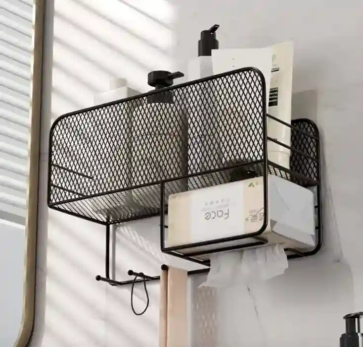 Wall-Mounted Metal Spice Rack with Paper Towel Holder