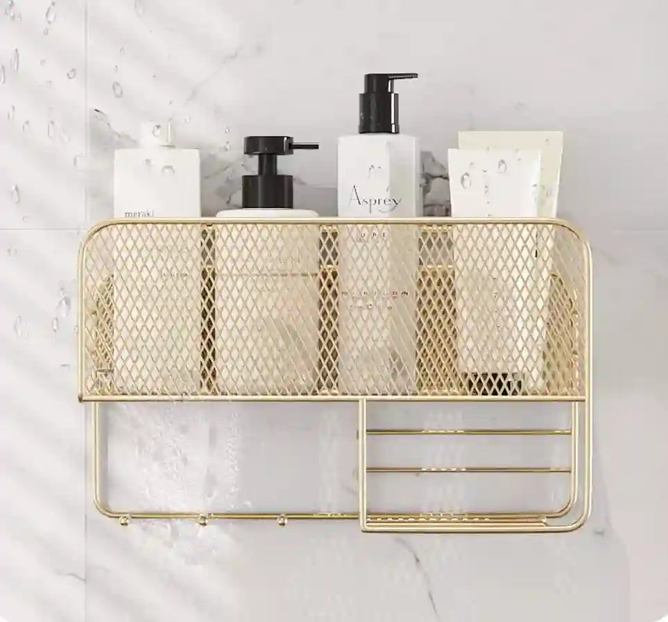 Wall-Mounted Metal Spice Rack with Paper Towel Holder