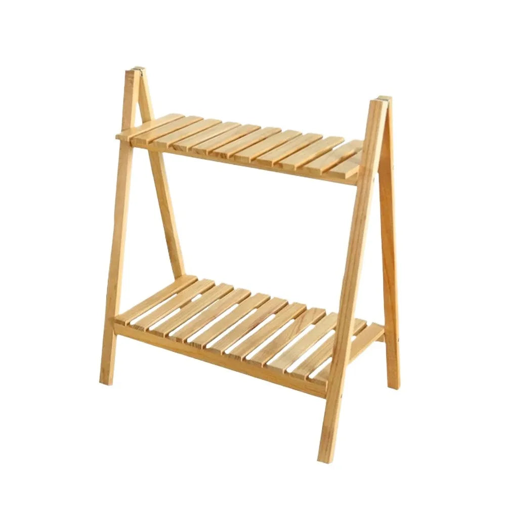 Wooden Plant Stand Foldable Flower Pot Display Shelf Rack Homedecoro